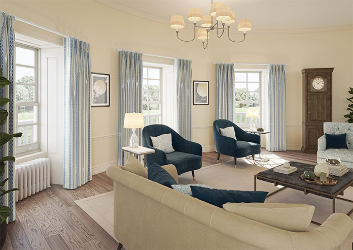 Laurel Stripe, Royal - Made to Measure Curtains - Image 8